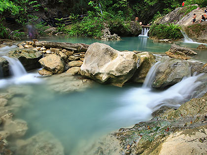 one of the several pools along the stream leading to Daranak Falls