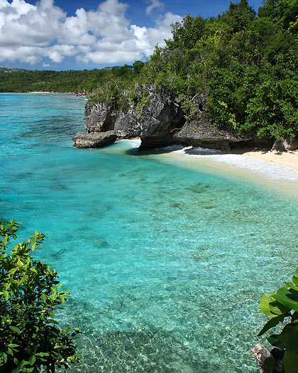 view of Salagdoong Beach's Salagdoong’s crystal-clear waters from the diving ledge area
